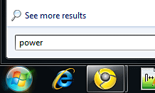 Windows 7 Start Button, Search Box, Power